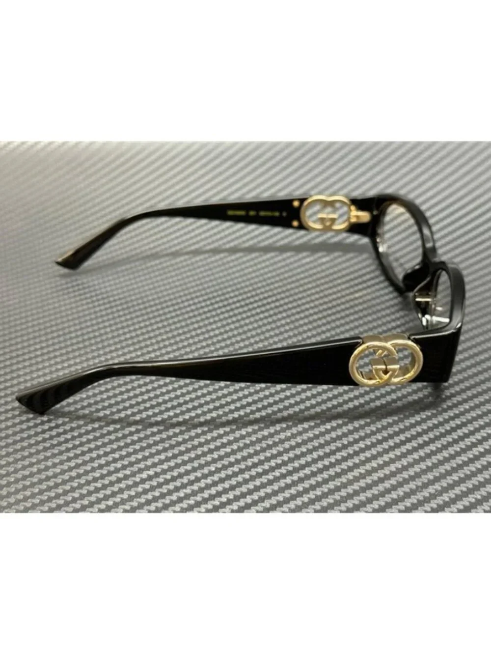 New Gucci Women Black Gold Eyeglasses 52-15-135
